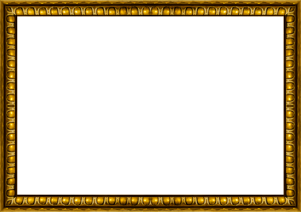 Blank frame with golden ornate borders